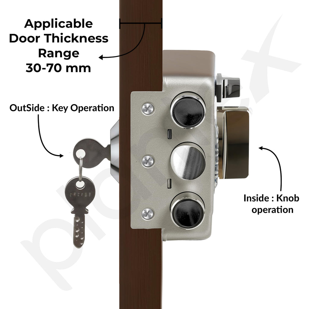 Plantex Heavy Duty Rim Locks for Main Door/Night Latch Lock with 4 Keys ...
