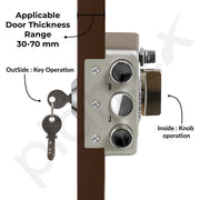 Plantex Heavy Duty Rim Locks for Main Door/Night Latch Lock with 4 Keys/Tribolt Lock with 5 Years of Warranty/Suitable for Inside Opening Door- Pack of 1 (Satin White & Chrome)