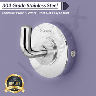 Plantex 304 Grade Stainless Steel Robe Hook/Cloth-Towel Hanger/Napkin Hanger/Bathroom Accessories - Daizy (Chrome)