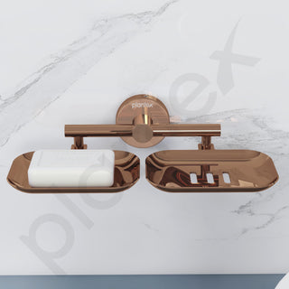 Plantex Galaxy 304 Grade Stainless Steel Rectangular Double Soap Holder for Bathroom/Soap Stand/Soap Holder/Soap Storage/Bathroom Accessories – (PVD Rose Gold)