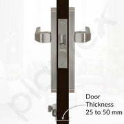 Plantex Heavy Duty Bathroom Door Lock/Mortise Handle Lock/8inch Keyless Plate Handle Set for Home/Bathroom/Store Room/Balcony/Office with Baby Latch (8132- Matt)