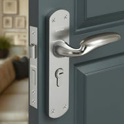 Plantex Door Lock Handle Set/Main Door Lock with 3 Years of Warranty/Mortise Lock with 6-Lever Lock Mechanism (8134 - Satin Steel & Chrome)