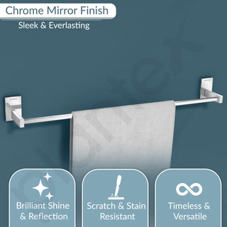 Plantex 304 Grade Stainless Steel Towel Holder for Bathroom/Towel Hanger for Kitchen/Single Towel Rod/Bathroom Accessories - iris (24-inch) Chrome