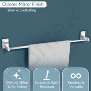 Plantex 304 Grade Stainless Steel Towel Holder for Bathroom/Towel Hanger for Kitchen/Single Towel Rod/Bathroom Accessories - iris (24-inch) Chrome
