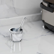 Plantex Heavy Stainless Steel/Mortar & Pestle Set/Spice Mixer/Khalbatta/Khal/Okli for Kitchen - Size 1(Dia: 6.75, H: 5.75 cm)
