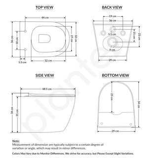 Plantex Imported Ceramic Commode Toilet/Wall Mounted Commode/Rimless Washdown Western Toilet with Soft Close Toilet Seat Cover - P Trap (Round - Matt Khaki)
