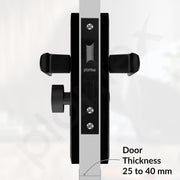 Plantex Heavy-Duty Door Lock Set - Main Door Lock Handle Set/Mortise Lock with 3 Keys, Brass Lock Body & Cylinder (8127 - Z Black & DC Black)