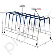 Plantex Stainless Steel Plate Stand for Kitchen Cabinet/10 Slot Plate Rack for Kitchen/6-Inch Rubber-Gripped Dish Stand(Size-6Inches, Slot- 10, Pack of 1)