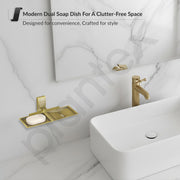 Plantex 304 Grade Stainless Steel Double Soap Dish/Soap Case/Soap Storage for Bathroom Accessories - Crystal (Brass Antique)
