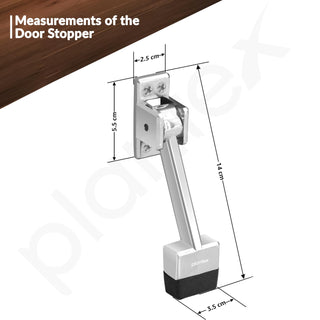 Plantex Door Stopper for Main Door/Stopper in Door/Stops with Rubber Grip/Stoppers for Home/Office/Hotel - (Silver Chrome)