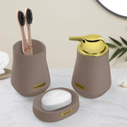 Plantex Ceramic Bathroom Set - Soap Holder for Bathroom/Liquid Soap Dispenser/Tumbler Holder/Toothbrush Holder/Handwash Dispenser - 3 Pcs Set