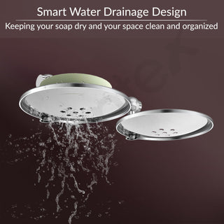 Plantex 304 Grade Stainless Steel Double Soap Holder for Bathroom/Wall Mounted Soap Holder/Bathroom Accessories - Skyllo (Chrome)