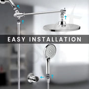 Plantex Shower For Bathroom Full Set with 3-Mode Hand Shower/304 Stainless Steel Flexible Hose Pipe & Hand Shower Holder-Chrome