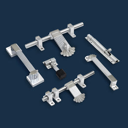 Plantex Stainless Steel Door Kit for Single Door/Door Accessories (Al-Drop,Latch,2 Handles of 8 and 7 Inch,Tower Bolt and Stopper- (Chrome & Satin)