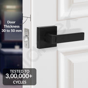 Plantex Brass New Age Bathroom Door Locks/Key-Less Door Lock Set For Bedroom/Balcony/Office/Storeroom - Reversible Design (Black Finish, 30Mm To 50Mm Door Range)
