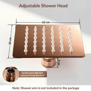 Plantex Stainless Steel Overhead Shower 4 x 4 inch with Water-Saving Technology/High pressure Rain Shower Head without Arm/Bathroom Shower -(Ultra Slim-PVD Rose Gold)