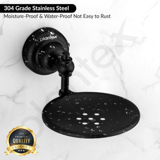 Plantex 304 Grade Stainless Steel Soap Holder/Soap Stand/Bathroom Soap Dish/Bathroom Accessories - Skyllo (Black)
