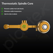 Plantex Pure Brass Concealed Wall mixer with Spout And Exposed Part Kit/Wall Mixer for Bathroom with Thermostatic Spindle Hot and Cold/7 Year Manufacturer's Warranty- Chrome(APS-1539)