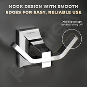 Plantex Robe Hook for Bathroom/Pure Brass Clothes Hanging Hook/Hook for Wall/Bathroom Accessories - Pack of 1 (APS-DL-01, Chrome)