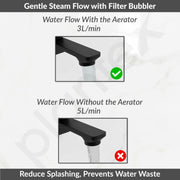 Plantex Single Lever Long Body Bib Tap for Bathroom with Water Saving Aerator/Tap for Wash Basin with Brass Spindle/Wall Mount Bib Tap with Wall Flange and Teflon Tape (SAGA-Black)
