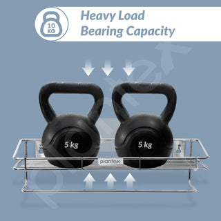 Plantex Self Adhesive Bathroom Shelf/Stainless Steel Shelf with Towel Rod/Napkin Holder/Kitchen Shelves & Racks/Kitchen Stand/Rack (Chrome)