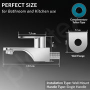 Plantex Pure Brass Bib Cock for Bathroom with Water-Saving Aerator/Wall Mount Bib Tap with Wall Flange & Teflon Tape/Tap for Bathroom (ORN-201-Chrome Finish)