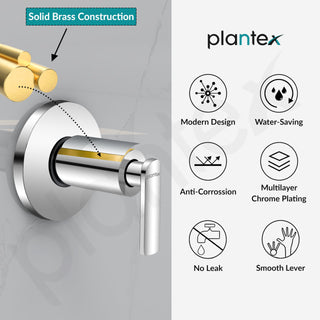 Plantex Pure Brass 25 mm Flush Valve with Teflon Tape & Wall Flange - 7 Year Warranty (Commercial & Residential Use)