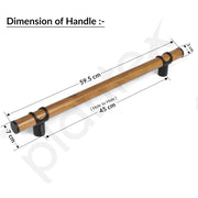 Plantex 18 Inch Main Door Handle/Stainless Steel & Wooden Door Handle/Pull-Push Handle for Door/Office & Hotel - Pack of 1 (DTMD-428, Black & Wood)