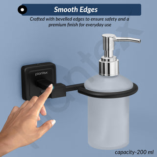 Plantex 304 Grade Stainless Steel Liquid Soap Dispenser/Handwash Dispenser/Shampoo Dispenser for Bathroom Accessories - Decan (Black)