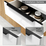 Plantex Profile Handle for Kitchen Cabinet/24 Inch Alluminium Drawer Profile Handle/Wardrobe Pull Handle for Home/Office/Hotel - Pack of 1 (Black)