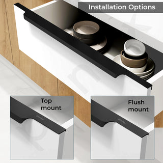 Plantex Profile Handle for Kitchen Cabinet/28 Inch Alluminium Drawer Profile Handle/Wardrobe Pull Handle for Home/Office/Hotel - Pack of 1 (Black)