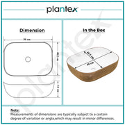 Plantex Ceramic Table Top Wash Basin/Basin for Bathroom/Washbasin/Bathroom Sink - Indo European Collection (19.7 x 15 x 5.5 Inch)