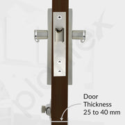 Plantex Heavy Duty Door Lock ÃƒÂ¢Ã¢â€šÂ¬Ã¢â‚¬Å“ Bathroom Door Lock/Mortise 8inch Keyless Plate Handle Set for Home/Bathroom/Store Room/Balcony/Office with Baby Latch (8125, Steel Satin and Chrome)