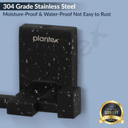 Plantex 304 Grade Stainless Steel Hooks for Hanging Clothes/Robe Hooks for Bathroom/Cloth Hanger for Wall - Black (Senso)