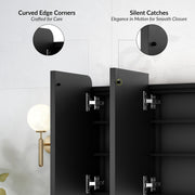 Plantex 304 Stainless Steel Bathroom Cabinet with Mirror/LED Mirror Cabinet for Wall/Triple Door Bathroom Cabinet Storage/Bathroom Organiser Cabinet (36X24 Inch- Defogger/Black)