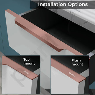 Plantex Profile Handle for Kitchen Cabinet/20 Inch Alluminium Drawer Profile Handle/Wardrobe Pull Handle for Home/Office/Hotel - Pack of 3 (Rose Gold)