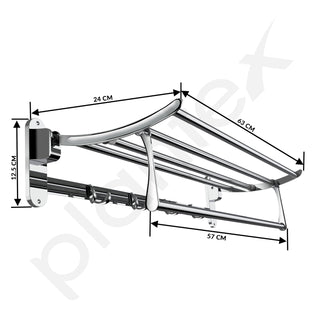 Plantex Stainless Steel Folding Towel Rack for Bathroom/Towel Holder in Bathroom/Towel Rod/Bathroom Accessories(24 Inch-Chrome)