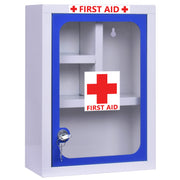 Plantex First Aid Box/Emergency Medicine Storage Box/First Aid Kit Box/Medical Box for Home, School & Office/Lockable with Multi Compartment - (Blue & White) ÃƒÂ¢Ã¢â€šÂ¬Ã¢â‚¬Å“ Big Size Wall Mount ÃƒÂ¢Ã¢â€šÂ¬Ã¢â‚¬Å“ Metal