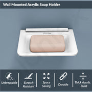 Plantex Acrylic Bathroom Soap Holder/Soap Dish/Wall Mounted Soap Holder/Bathroom Accessories - White