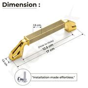 Plantex Aluminium Cabinet Handle/128mm Wardrobe Handle for Home/Cupboard Door Pull-Push Handles for Office - Pack of 1 (Brass Antique & Gold)