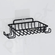 Plantex Self Adhesive Soap Dish with Hook for Bathroom/GI Steel Soap Case with Hook/Soap Holder/Soap Tray with Hook/Bathroom Accessories - (Black)