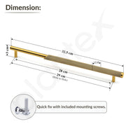 Plantex Stainless Steel & Aluminium Cabinet Handle/288mm Wardrobe Door Handle/Cupboard Pull-Push Handles for Home/Office - Pack of 1 (Brass Antique & Gold)