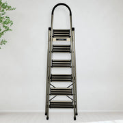 Plantex 6 Step Ladder for Home/Aluminium Foldable Ladder/Wide Anti Skid Steps/Strong Wide Steps Ladder (Anodize Coated-Gold)