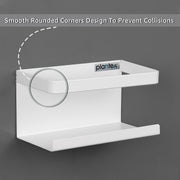 Plantex Carbon Steel Magnetic Shelf For Kitchen/Fridge Organizer Spice Rack/Shelf For Refrigerator - Wall Mount & Railing Mount, Floating Shelves (White)