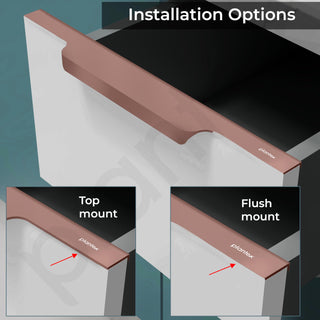 Plantex Profile Handle for Kitchen Cabinet/14 Inch Alluminium Drawer Profile Handle/Wardrobe Pull Handle for Home/Office/Hotel - Pack of 5 (Rose Gold)