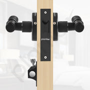 Plantex Heavy Duty Bathroom Door Lock/Mortise Keyless Handle Set for Home/Store Room/Bathroom/Balcony/Office with Baby Latch (Black)