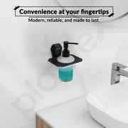 Plantex Liquid Soap Dispenser for Bathroom/304 Grade Stainless Steel Shampoo Dispenser/Handwash Dispenser/Bathroom Accessories - Pack of 1 (PMB-2407, Z-Black)