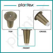 Plantex 4 Inch Sofa Legs for Bed Furniture/Sofa Legs for Table/Sofa Support Legs with Rubber Grip (Brass Antique, 6 Pcs)