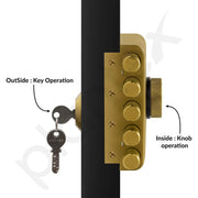 Plantex Stainless Steel Penta Bolt Lock for Main Door/5-Point Security Deadbolt with Brass Cylinder & 4 Keys/Door Lock Set with 5 Years of Warranty (PVD Gold)