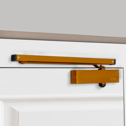Plantex Premium Automatic Door Closer for Wooden Door Adjustable Size 3 Spring Hydraulic Auto Door Closer for Home Office Hotel for Wide 180 Degree Opening (Capacity-120 kg,Golden)